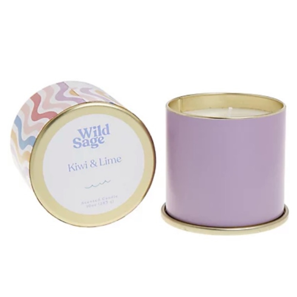 Rainbow Kiwi & Lime Tin Candle by Wild Sage